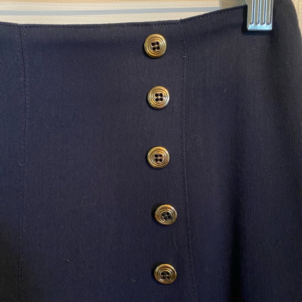 Vintage 90s Lana Lee Navy Rise High Rise Pencil Column Midi Skirt Size 8 - Picture 3 of 12